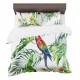 Exotické posteľné obliečky s motívom papgája a zelene