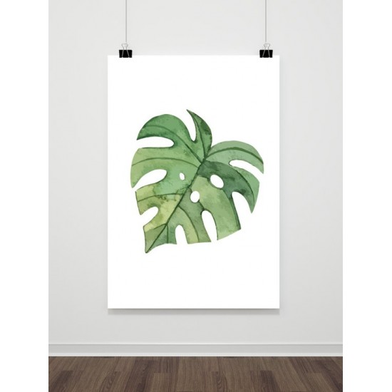 Maľovaný plagát so zeleným palmovým listom