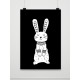 Čiernobiely detský plagát s králikom