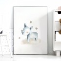 Detský plagátik na stenu s nosorožcom a hviezdičkami