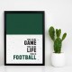 Zelený plagát na stenu s futbalovým motívom