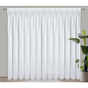 Biela záclona z hladkého voálu na riasiacej páske