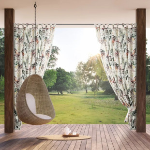 Nepremokavý záhradný terasový záves so suchým zipsom v béžovo-zelenej farbe