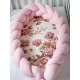Ružový kokón pre bábätko so vzorom pivónií