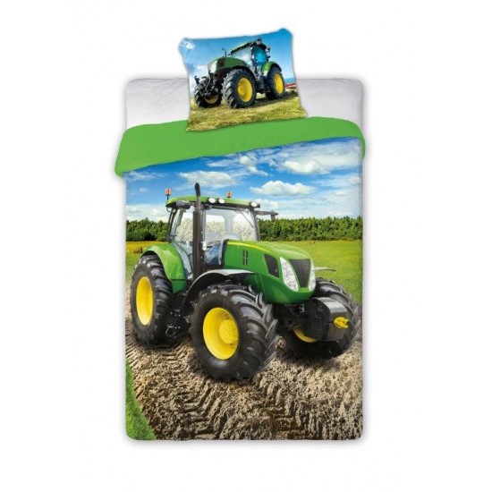 Bavlnené posteľné obliečky s motívom traktora