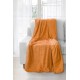 Oranžová dekoračná deka na posteľ zo syntetickej bavlny