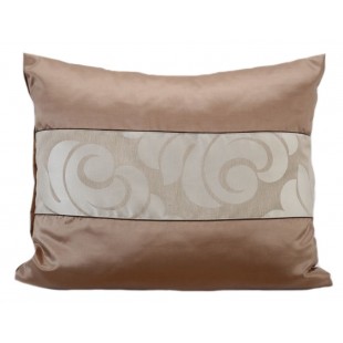 Dekoračná obliečka na vankúš s elegantným vzorom v hnedo béžovej farbe