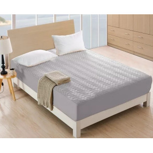 Sivý prešívaný napínací chránič na matrac