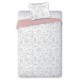 Obojstranné bielo ružové posteľné obliečky so sivým vzorom