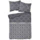 Bavlnené obojstranné posteľné obliečky v sivej farbe so vzorom