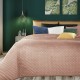 Prešívaný pudrovo ružový dekoračný prehoz na posteľ 