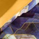 Žlto fialové posteľné obliečky zo saténovej bavlny so vzorom