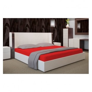 Červená jersey posteľná plachta s gumičkou 