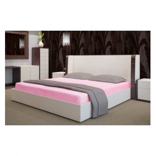 Ružová posteľná froté plachta s gumičkou