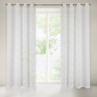 Biely stredne zatemňujúci záves na kruhy