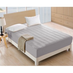 Sivý prešívaný napínací chránič na matrac