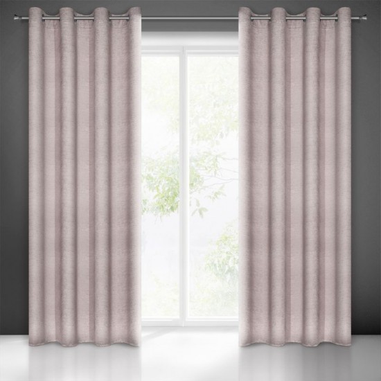 Ružový stredne zatemňujúci záves so zavesením na kruhy