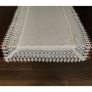 Béžový dekoračný behúň s ozdobným lemovaním