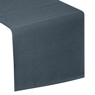 Modrý dekoračný behúň so vzorom