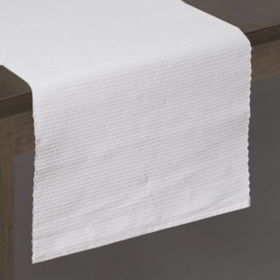 Biely dekoračný behúň so vzorom