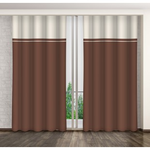 Hnedý dvojfarebný záves so zavesením na háčiky