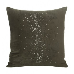 Hnedá dekoračná obliečka na vankúš so strieborným vzorom