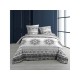 Sivo-čierna bavlnená posteľná obliečka so vzormi