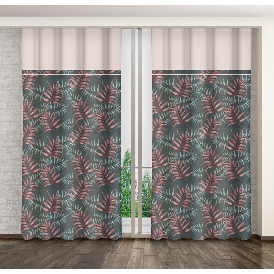 Zeleno-ružový stredne zatemňujúci záves