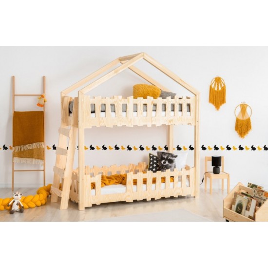 Detská poschodová posteľ v tvare domčeka