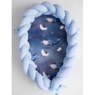Svetlomodré hniezdočko pre bábätko s motívom Ocean Dreams