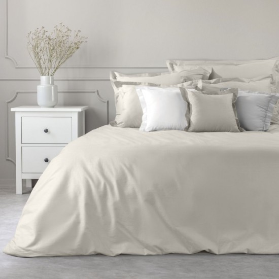 Béžový dekoračný prehoz na posteľ zo saténovej bavlny