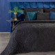 Čierny zamatový prehoz na posteľ so vzorom