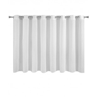 Biela priehľadná záclona so zavesením na kruhy