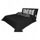 Prešívaný čierny jednofarebný prehoz na posteľ