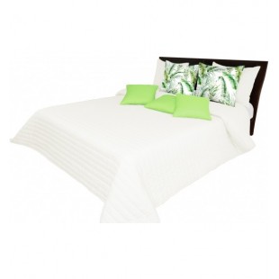 Prešívaný pruhovaný prehoz na posteľ pieskovej farby