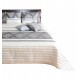 Luxusný sivo pieskový prehoz na posteľ so zlatými ornamentami
