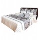 Luxusný sivo pieskový prehoz na posteľ so zlatými ornamentami
