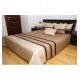 Orechovo pieskový elegantný prehoz na posteľ s tmavohnedými pruhmi