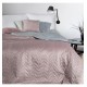 Ružovo sivý obojstranný prehoz na posteľ s cik-cak prešívaním