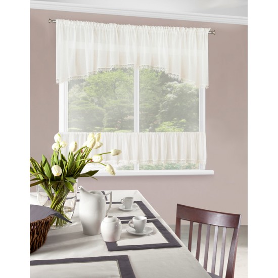 Komplet dvoch záclon krémovej farby