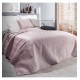 Ružový zamatový prehoz na posteľ s cik-cak prešívaním