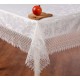 Obrus biely s kvetinami a čipkou