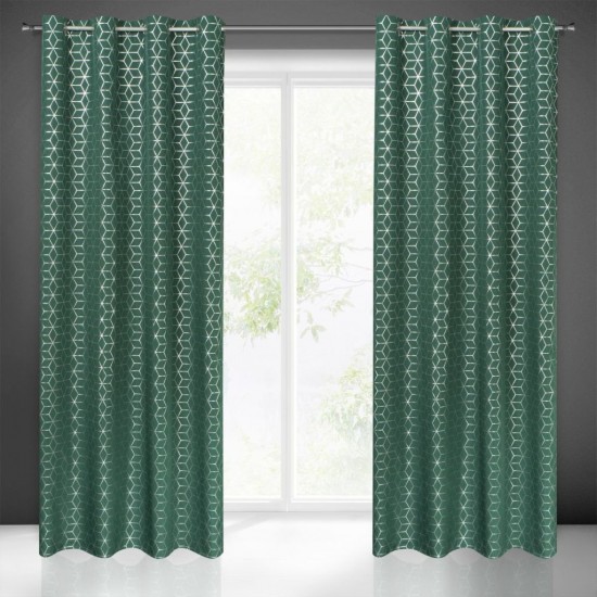 Záves vzorovaný zeleno-strieborný