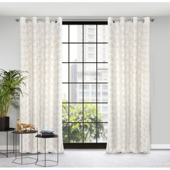 Záves biely stredne zatemňujúci so zlatími lístkami