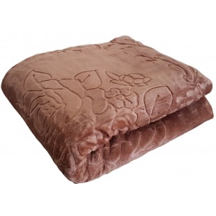 Deka kakaová s vtlačeným rastlinným motívom