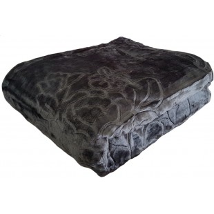 Deka tmavosivá s vtlačeným rastlinným motívom