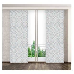 Sivý panelový záves s guličkovým vzorom