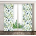 Biely panelový záves s exotickým motívom rastlín