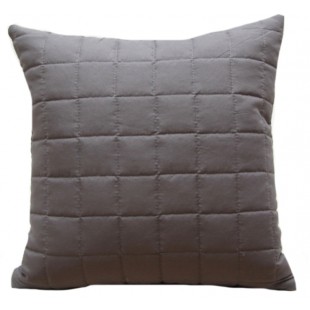 Obliečka na vankúš sivá s károvaným prešívaním