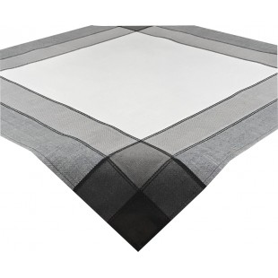 Obrus štvorcový bielo-sivý